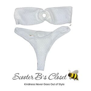 SHEIN White Two Piece Bikini Large NEW 🐝